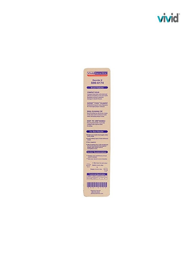 فيفيد فرشاة أسنان فيفيد سينسي جلو بريميوم للبالغين بشعيرات دوبونت تاينكس متعددة الطبقات - شعيرات فائقة النعومة للثة الحساسة - لإزالة البلاك - عبوة من 72 - Image 2